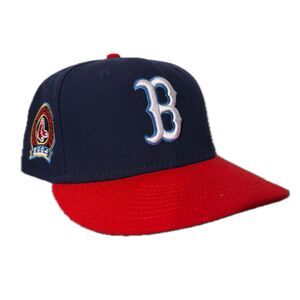 7 1/4 Boston Red Sox HATCLUB Samuel Adams Beer Pack Fitted Hat Navy Blue Red Sam